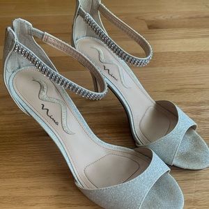Nina silver formal heels